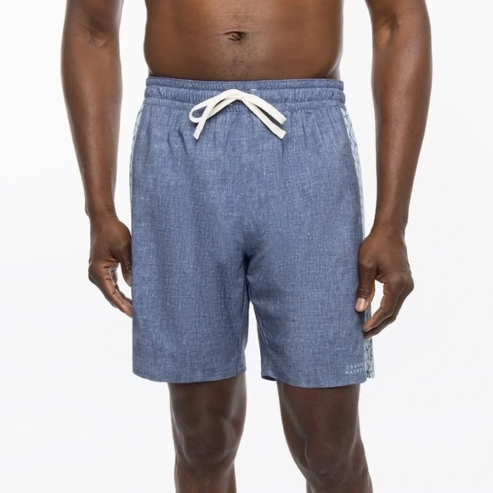 NWT Travis Mathew Locksmith 7” Boardshorts size Small in Heather Blue